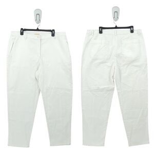 Eileen Fisher Women 18 Cotton Hemp Tapered Pants White High Waist Relax FLAW